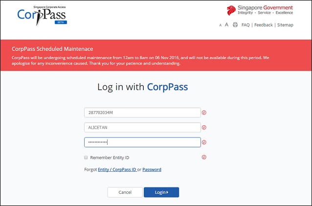 Login Corppass Image