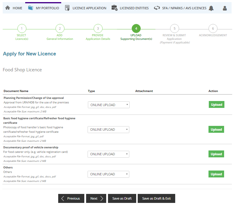 Supporting Documents Page
