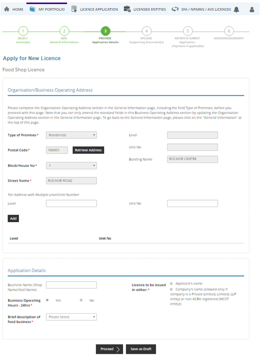 Licence Specific Form